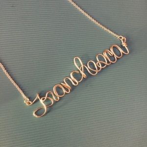 ONE TIME OFFER custom wire name necklace Silver